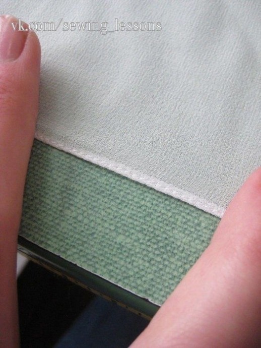 Узкая подгибка на тонкой ткани: мастер-класс