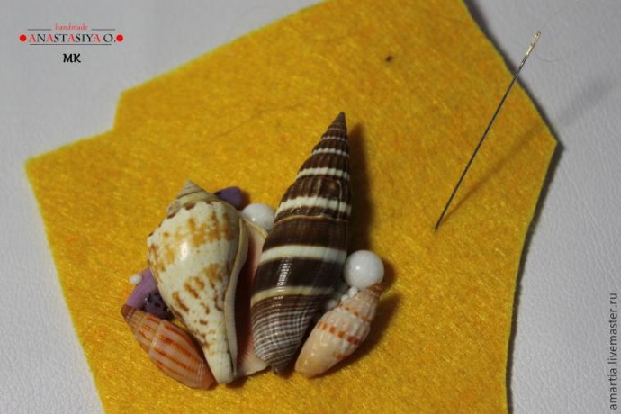 Сутажная брошь с ракушками: мастер-класс, часть 1