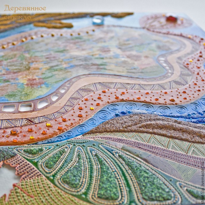 Витражная картина на стекле "Пять стихий осени": часть 3