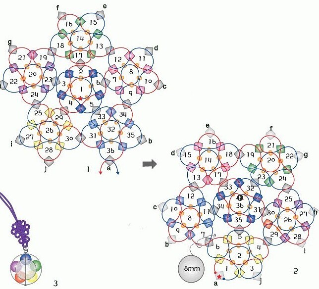 Цветочный брелок из бисера