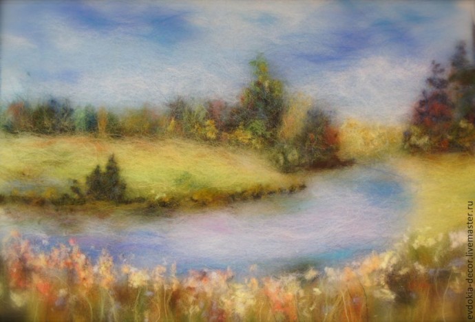 Прекрасные картины из шерсти или шерстяная акварель