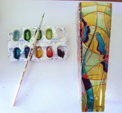 Расписываем стеклянную вазу: часть 2