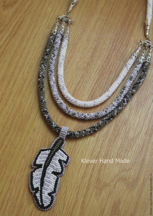 ​Колье "Перо полярной совы"