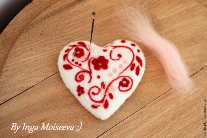 Создаём войлочное сердечко: часть 2