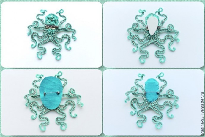 ​Создаем брошь в виде осьминога: часть 3