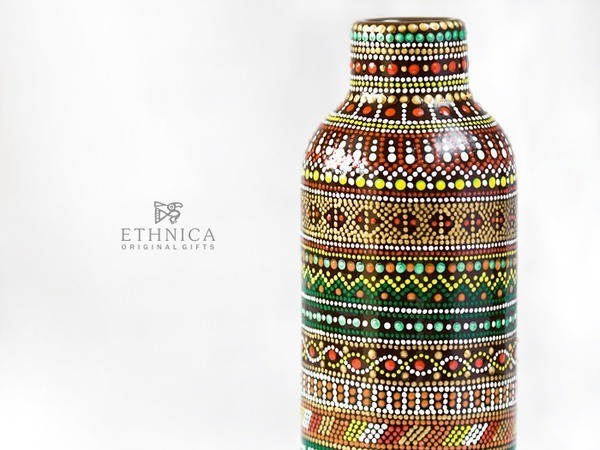 Точечная роспись бутылки в африканском стиле: часть 5