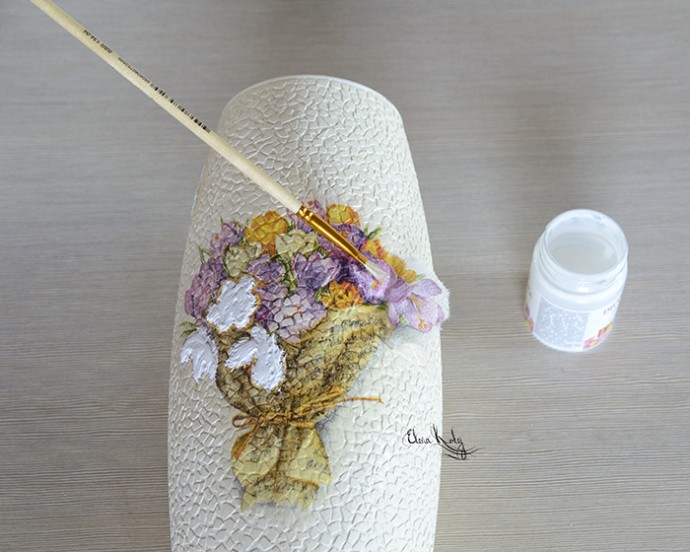 ​Декорируем вазу "Крокусы": часть 2