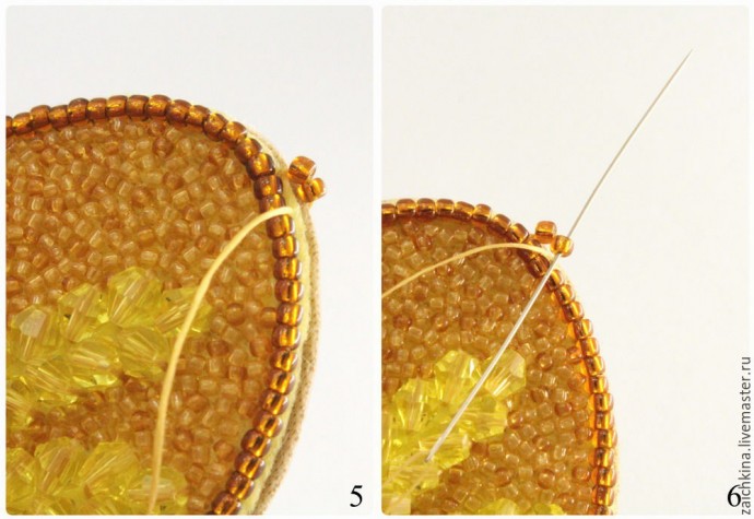 ​Вышиваем бисером брошь "Колоски": часть 4