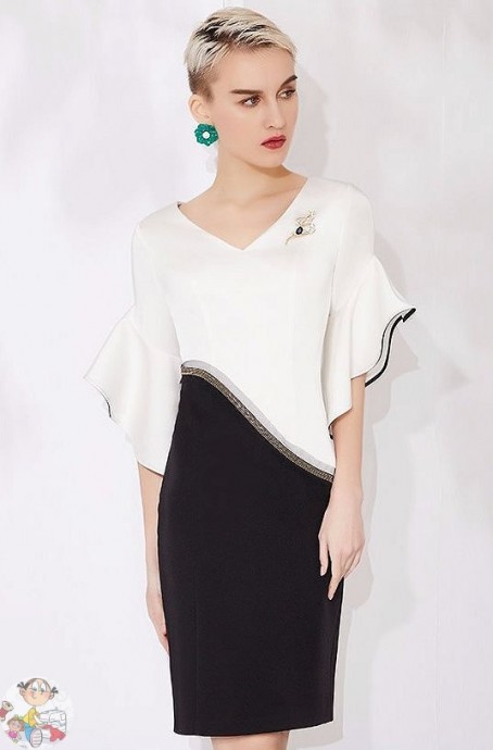 ​Идеи двухцветных платьев к новогодней вечеринке