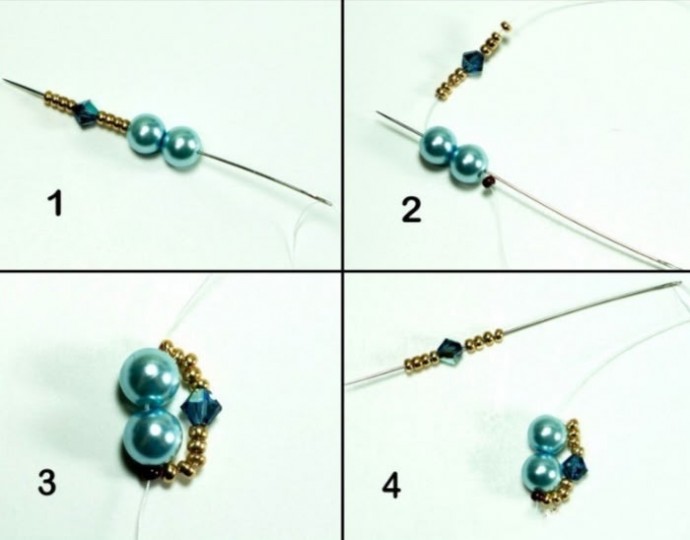 Плоский американский жгут из бисера и бусин