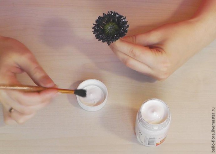 Создаем мак "Strawberry Dessert" из шелка: часть 2