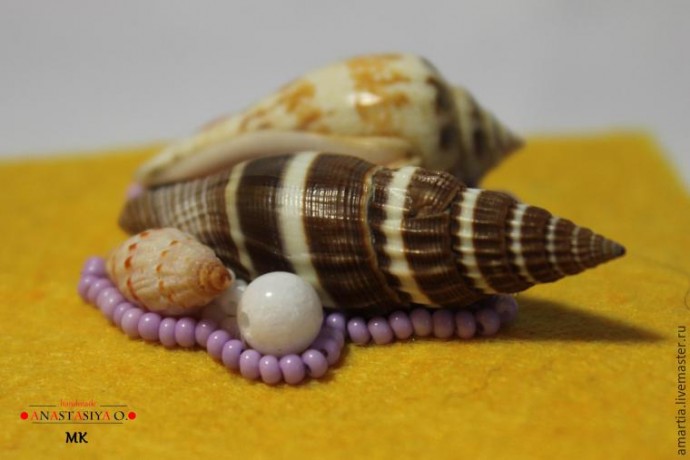 Сутажная брошь с ракушками: мастер-класс, часть 1