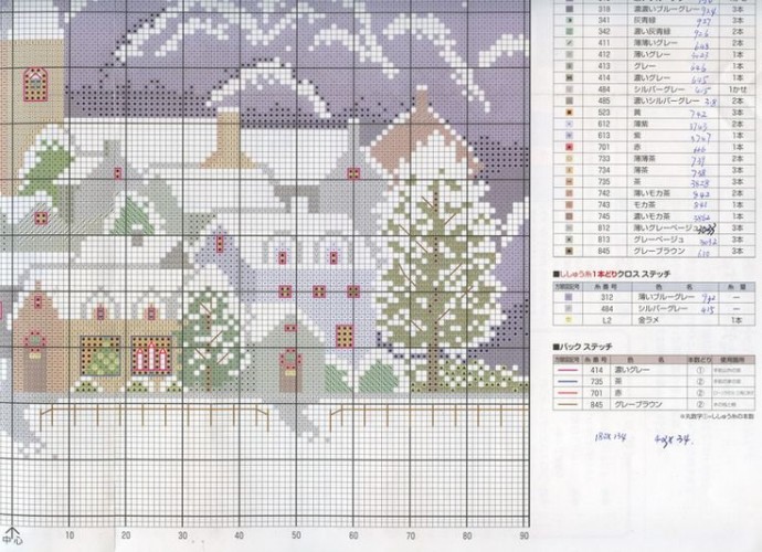 Вышиваем зимние пейзажи: часть 7