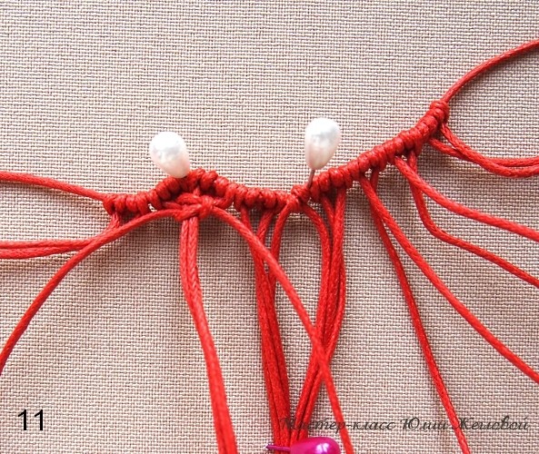 ​Плетёное сердечко в технике макраме: часть 2