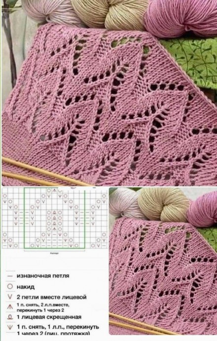 ​Нежные узоры для вязания спицами