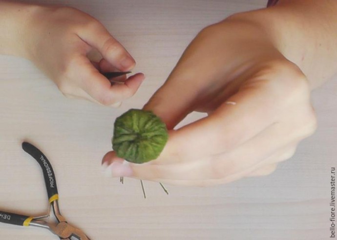 Создаем мак "Strawberry Dessert" из шелка: часть 2