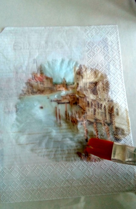 ​Декупаж короба для специй "Путешествие": часть 1