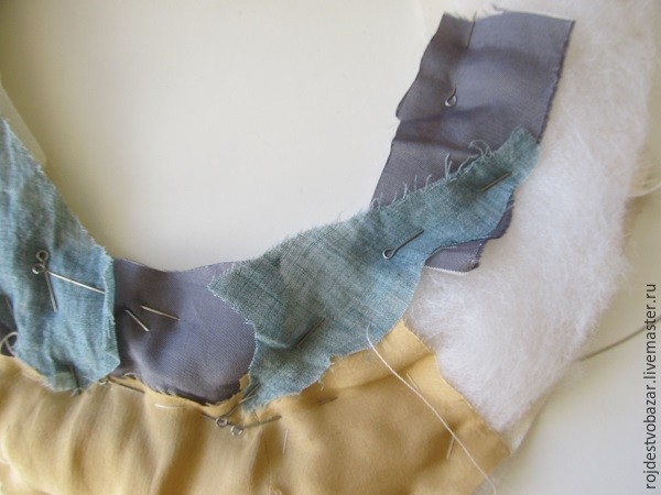 Делаем текстильное колье в технике крейзи: часть 1