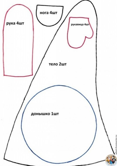 Шьём симпатичного Деда Мороза