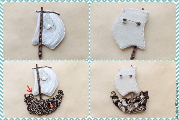 Создаем брошь "Парусник": часть 3
