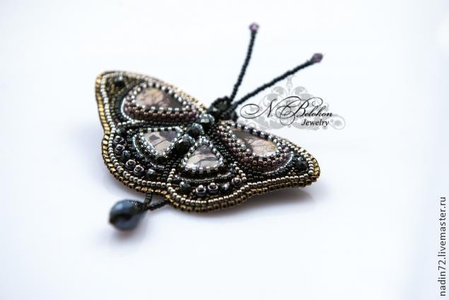 Вышивка бисером "Брошь-бабочка экзотическая": мастер-класс, часть 5