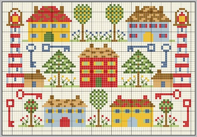 ​Вышиваем милые домики: часть 2