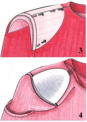 ​Как выбрать и пришить подплечники к изделию