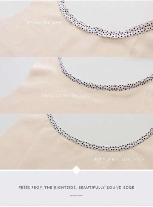 Три варианта окантовки горловины косой бейкой