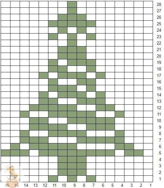 ​Шикарные варежки с узором из ёлочек