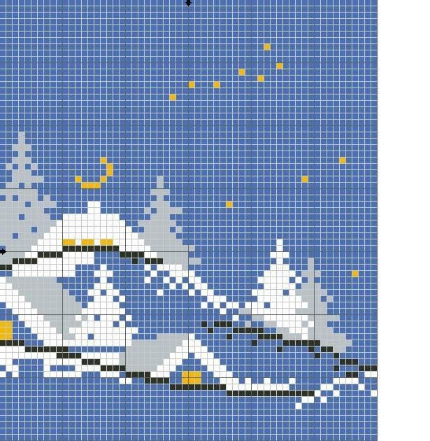 Вышиваем зимние пейзажи: часть 7