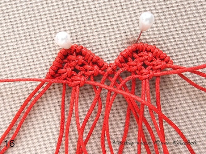 ​Плетёное сердечко в технике макраме: часть 2