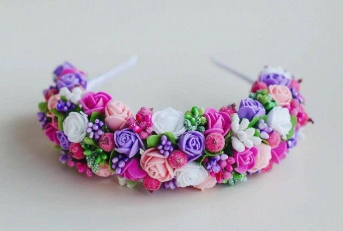 ​Ободки с цветами из фоамирана