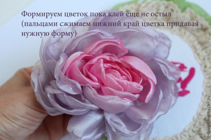 Мастер-класс: создаем нежный "Пион из вуали": часть 4