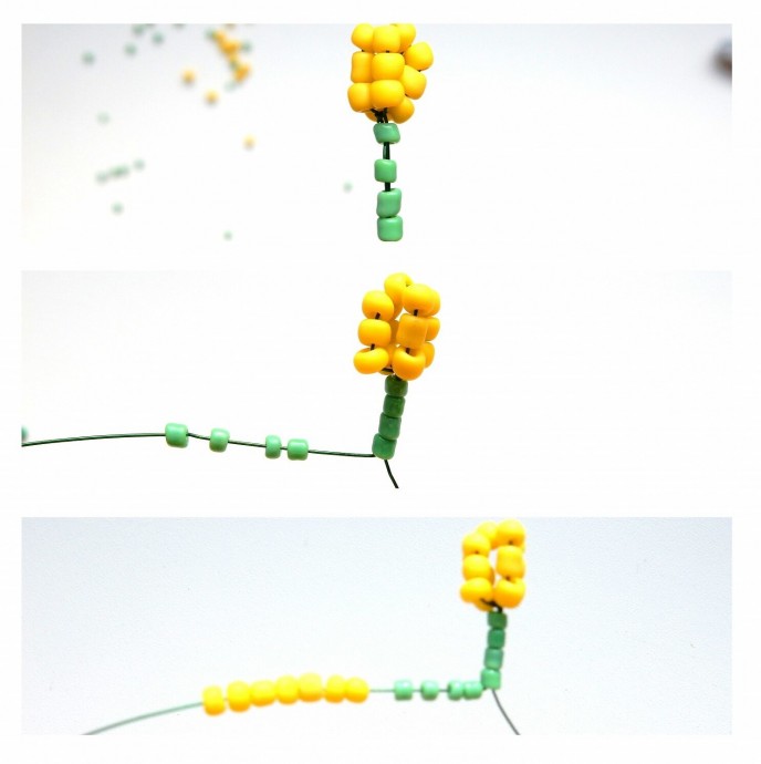 Мимоза из бисера