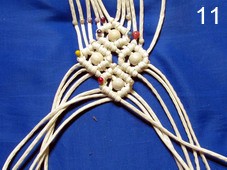 ​Ажурный поясок с кистями и бусинками в технике макраме: часть 3