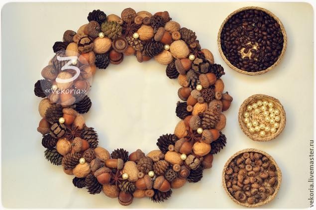 Венок, который отлично впишется осенний и новогодний интерьер Венок, который отлично впишется осенний и новогодний интерьер