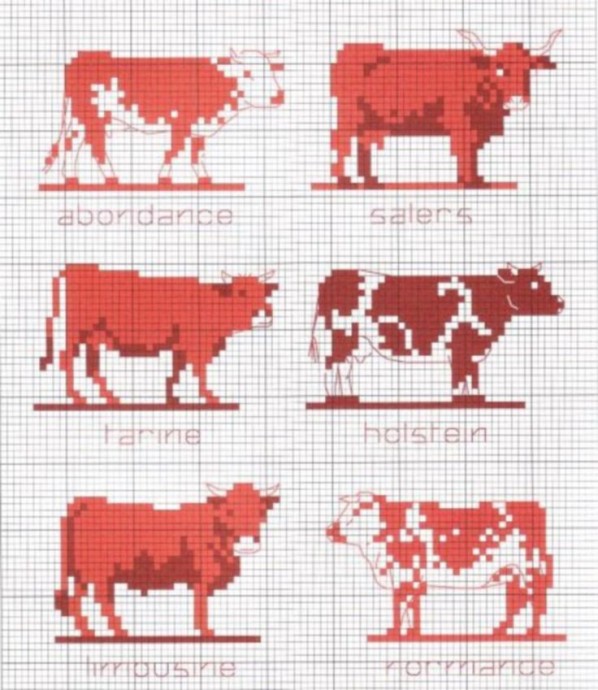 Вышиваем милых коровок