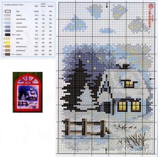 Вышиваем зимние пейзажи: часть 6