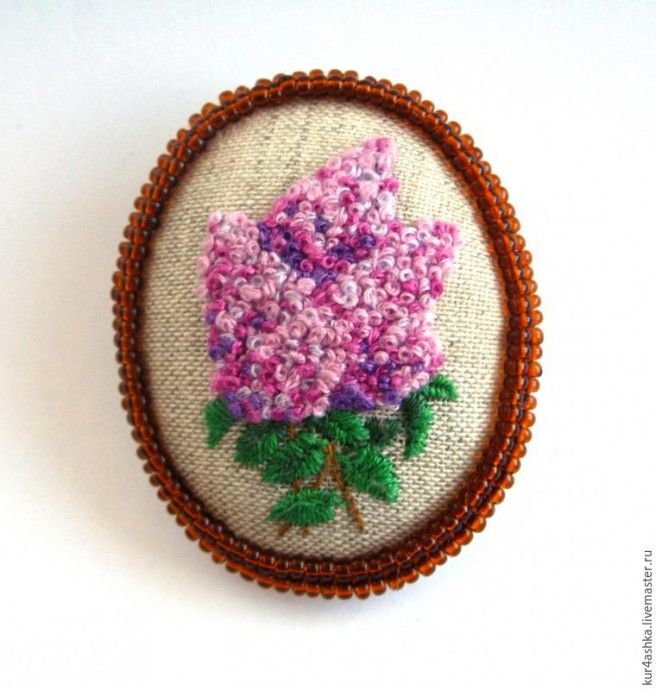 Создаем стилизованную вышитую брошь "Гжель": часть 3