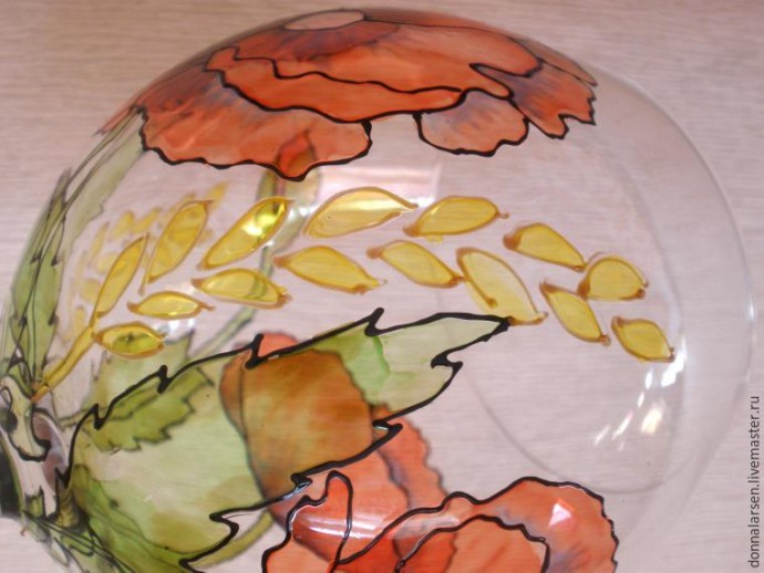 Рисуем маки на бокалах: часть 1