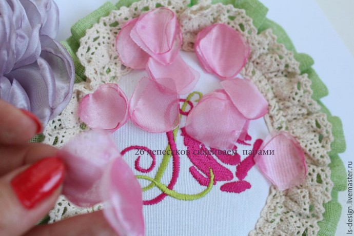 Мастер-класс: создаем нежный "Пион из вуали": часть 3