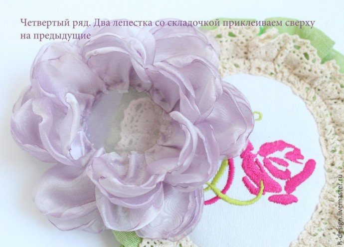 Мастер-класс: создаем нежный "Пион из вуали": часть 2