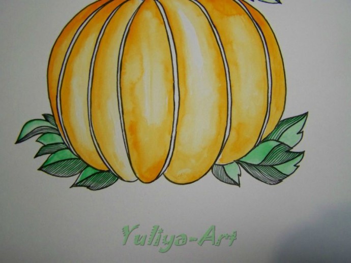 ​Рисуем тыкву в стиле зентангл и дудлинг: часть 2