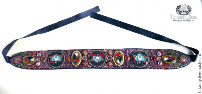 Создаем пояс с бисерной вышивкой: часть 5