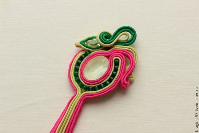 ​Создание сутажных сережек "Экзотический цветок" с кристаллами Swarovski: часть 2