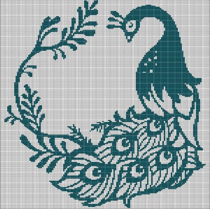 Вышиваем прекрасных павлинов