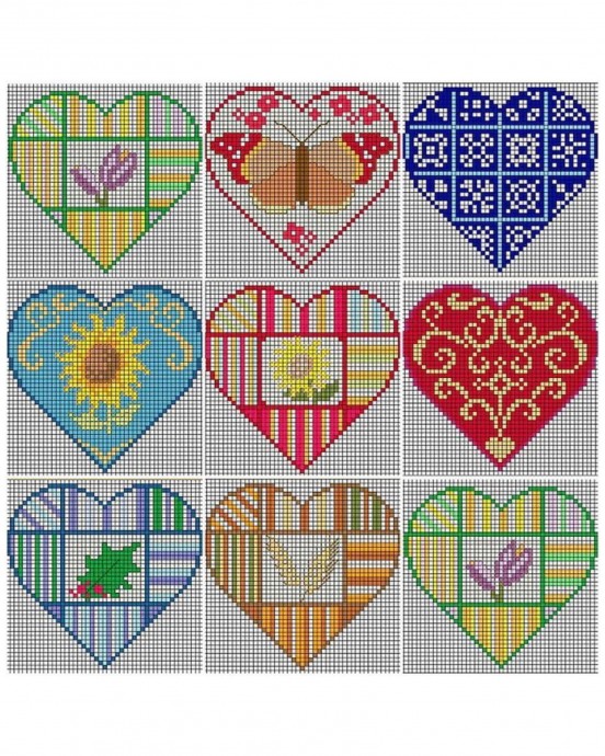 ​Вышиваем сердца крестиком