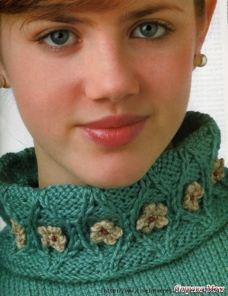 Красивые воротники и манжеты спицами