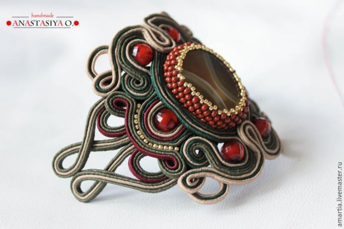 Создание шикарного сутажного браслета с агатом: часть 3