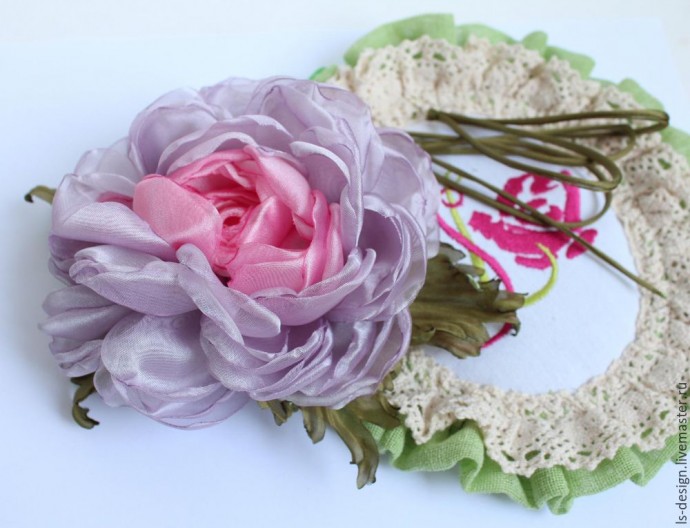 Мастер-класс: создаем нежный "Пион из вуали": часть 5